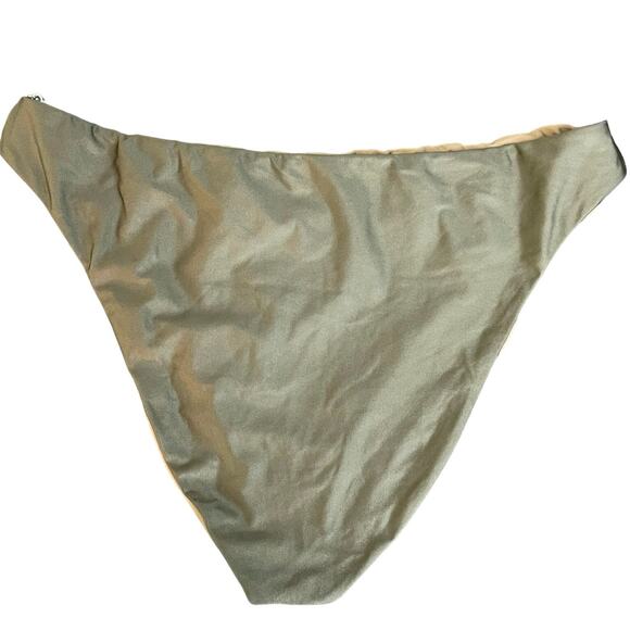 Good American Reversible Good Waist Cheeky Bottom 8 5XL High Shine Sage Gold NWT - Picture 2 of 13